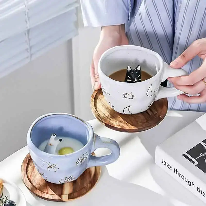 DecorBites™ 3D Cartoon Animal Coffee Mugs - Unique Handmade Gift