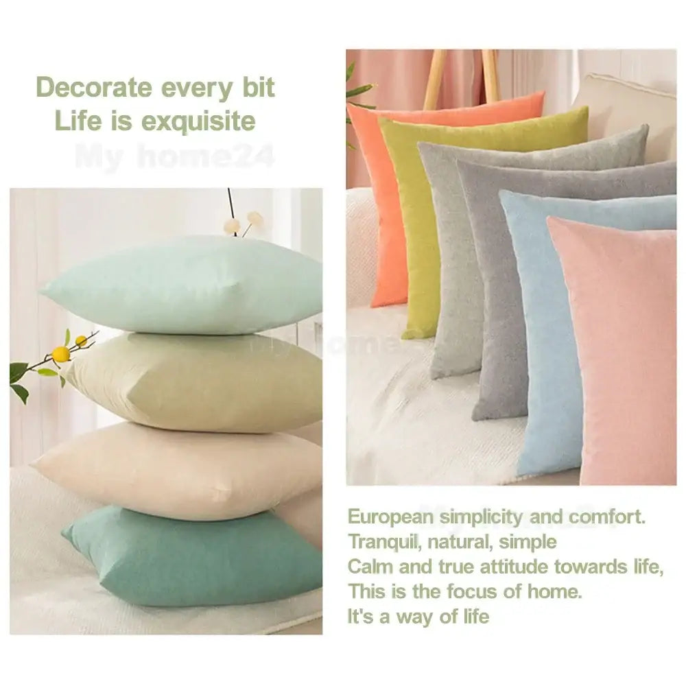 DecorBites™ Cotton Linen Pillow Cover Set for Home Decor - Plain Cushion Covers