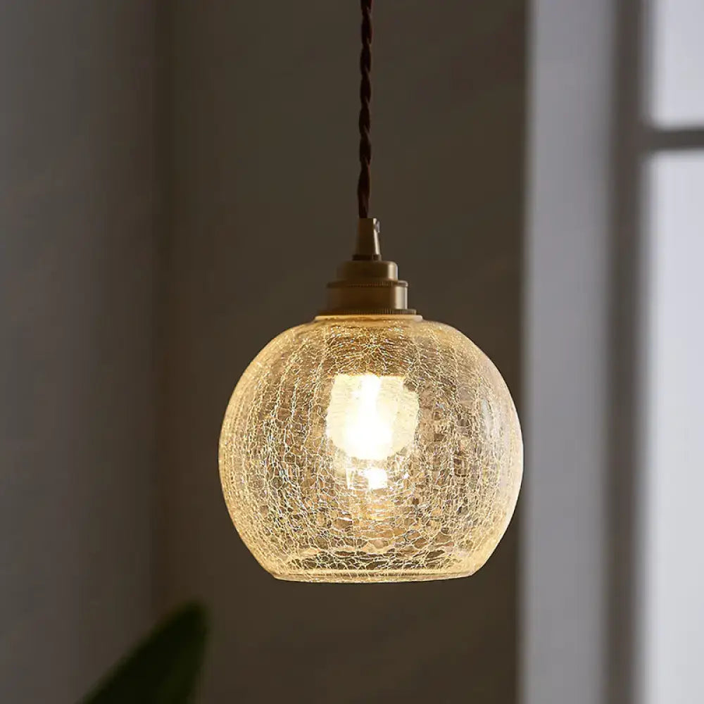DecorBites™ Pauline - Modern Industrial Sphere Ceiling Light Single Clear Glass Hanging Pendant Light for Living Room