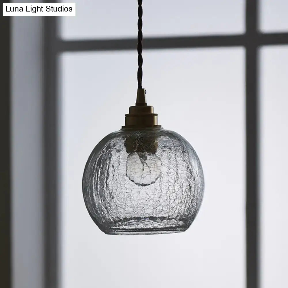 DecorBites™ Pauline - Modern Industrial Sphere Ceiling Light Single Clear Glass Hanging Pendant Light for Living Room
