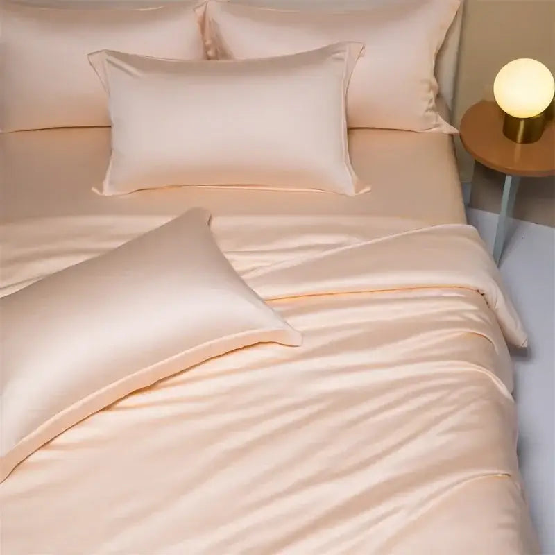 DecorBites™ Cooling Cotton Solid Bedding Set Ultra Soft Quilt Cover for Summer