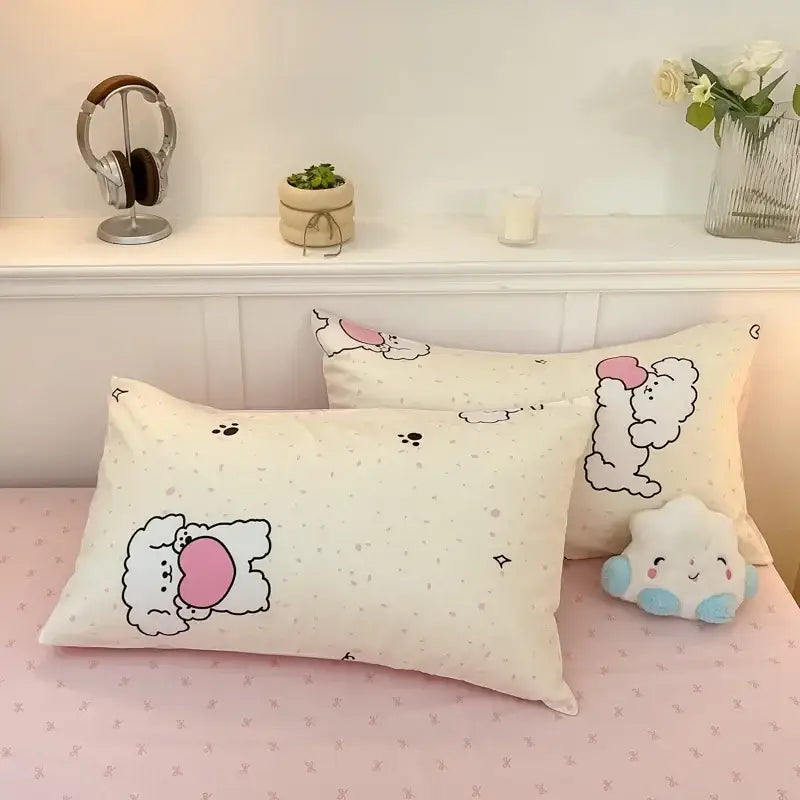 DecorBites™ Cartoon Printed Cotton Quilt Cover Set - Soft, Breathable, Colorfast Bedding