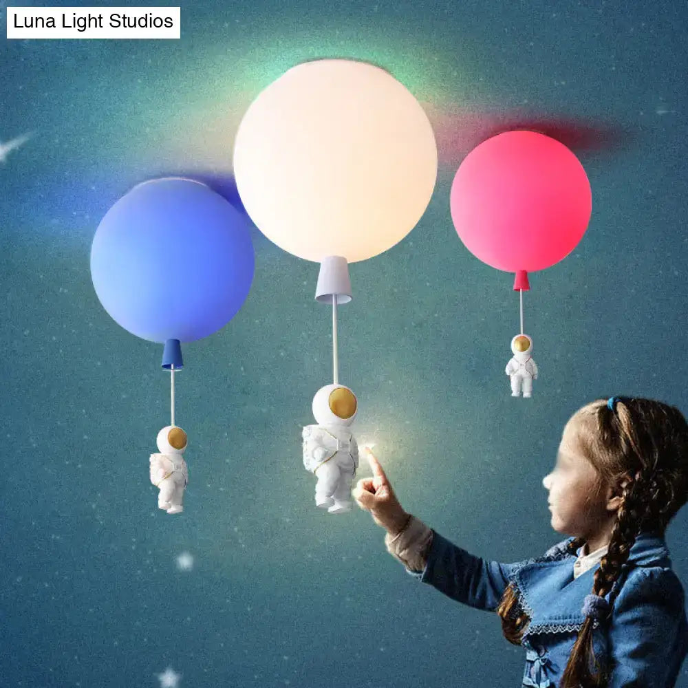 DecorBites™ Emerson - Balloon & Astronaut Ceiling Lamp - Kids Acrylic Pendant Light
