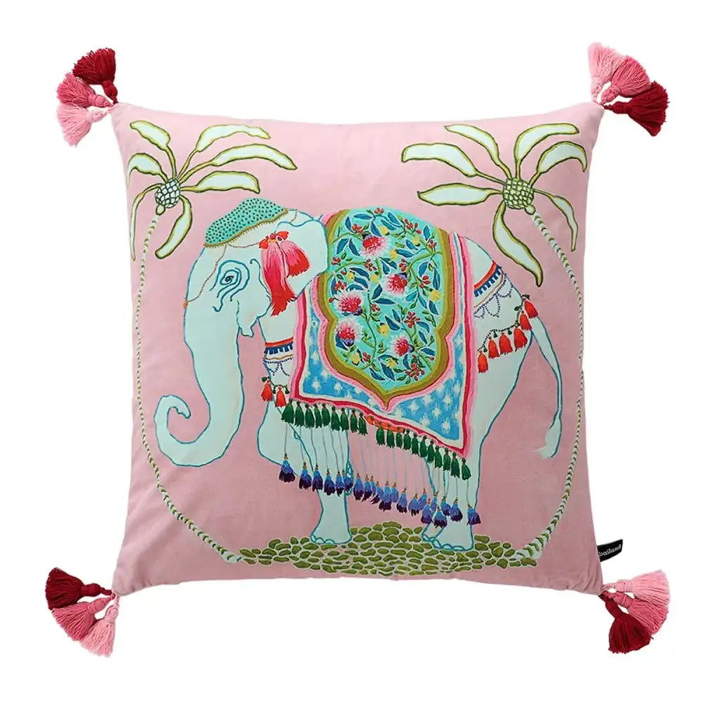 DecorBites™ Blue Lion Dog with Lemon Trees Lumbar Pillow Cover- GG Style Inspire