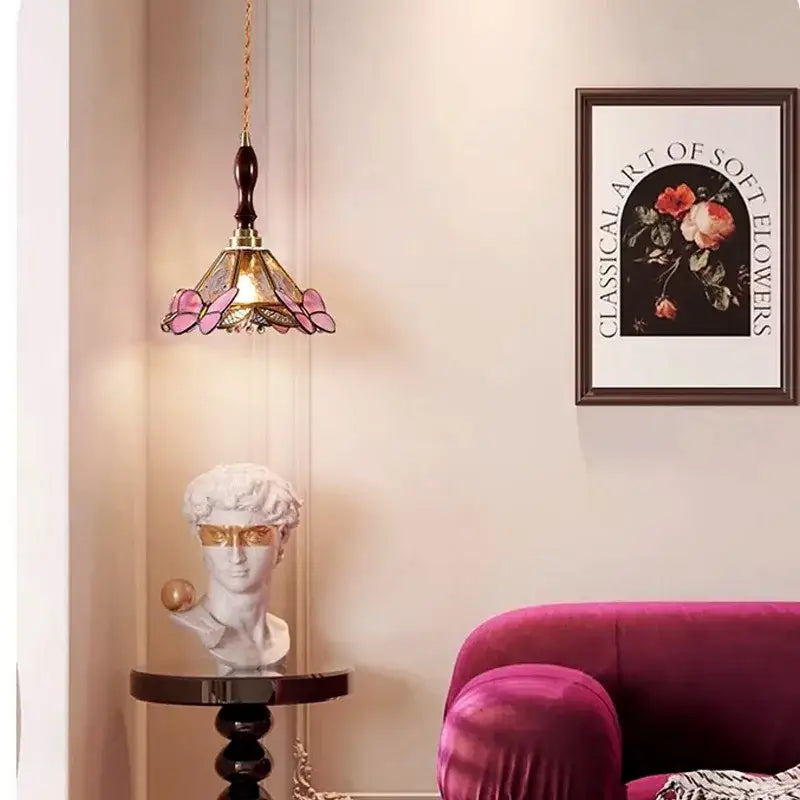 DecorBites™ Butterfly Glass LED Pendant Light for Bedroom and Living Room