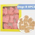 Pink dog and cat cookie cutters set kitchen 3d biscuit molds