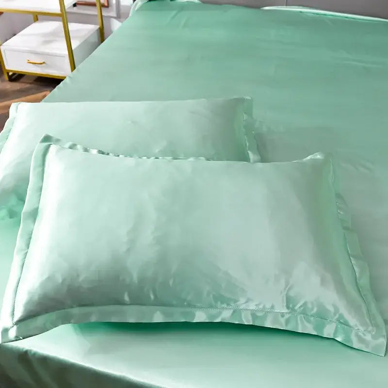 Pink ice rayon satin bedding set bedroom cooling duvet cover