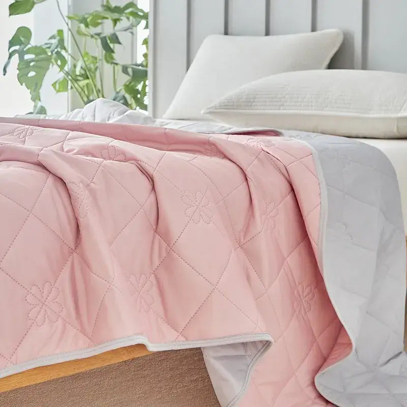 Pink quilted cool summer blanket bedroom cooling comforter