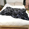 Plush dark gray & black camouflage knitted throw blanket bedroom