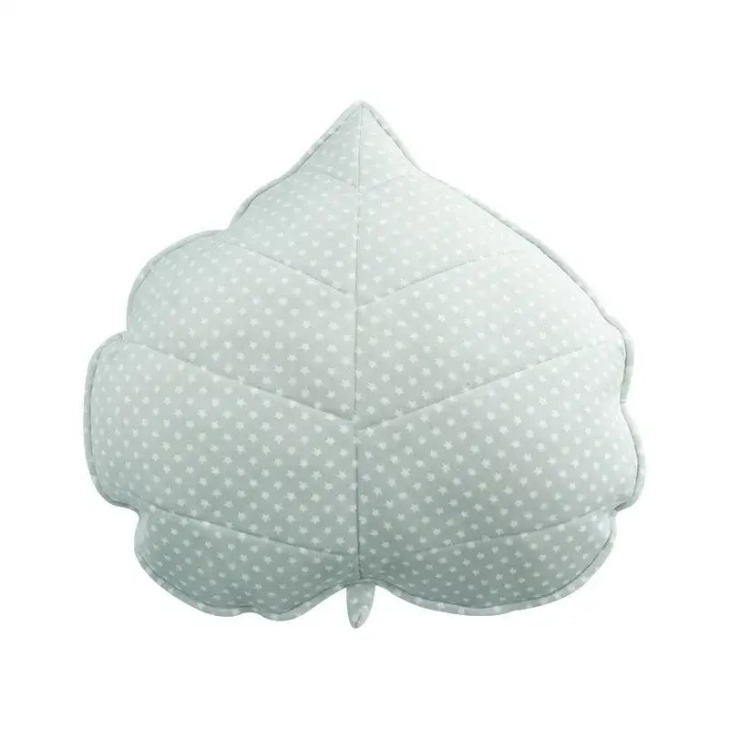 Plush leaf shaped throw pillows in sage and mustard for living room