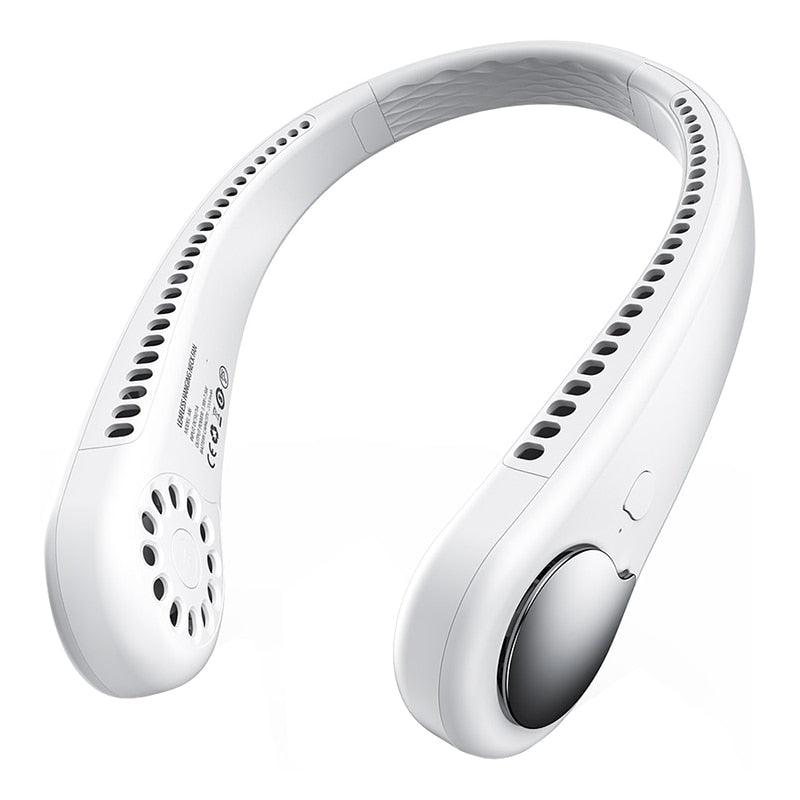 Portable Neck Fan USB Rechargeable Bladeless Mini Electric Fan Silent Neckband Wearable Cooling Fan for Sports Travel Portable Bladeless Rechargeable Electric Fan for Travel