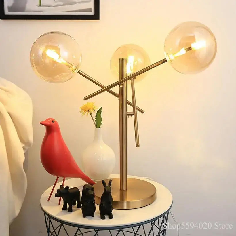 Post-modern gold decorbites glass bubble floor lamp for living room