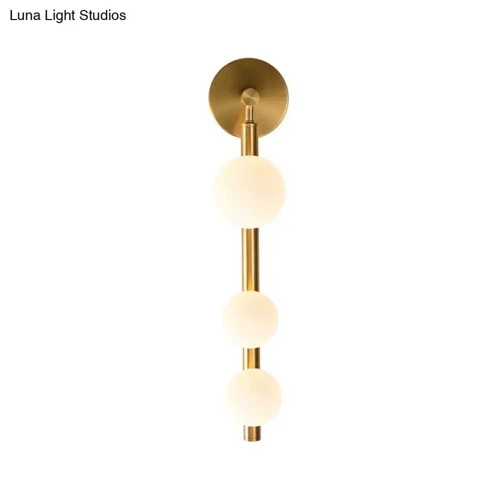 Post modern gold finish 3 head wall lamp living room sconce