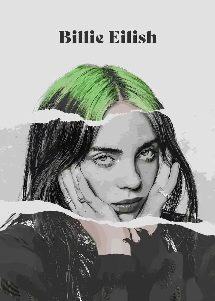 Artistic green & black b-billies series poster – bedroom canvas art