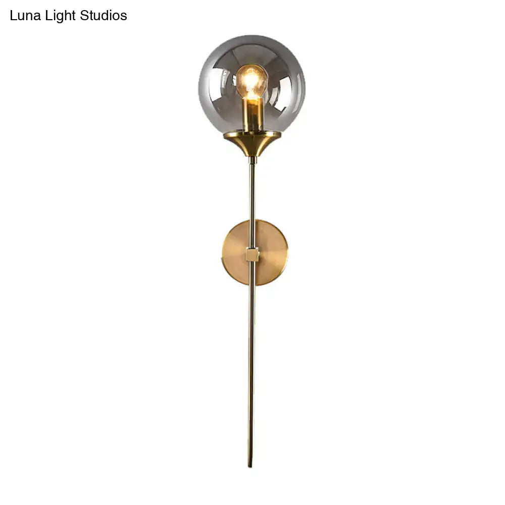 DecorBites™ Postmodern Clear/Amber/Smoke Grey Glass Single Brass Wall Lamp