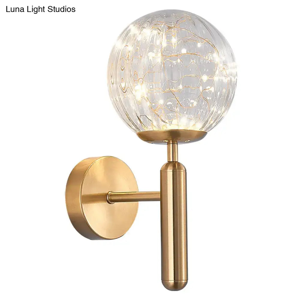 Postmodern black glass shade starry wall sconce bedroom light