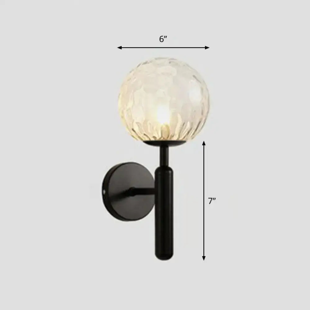 Postmodern black gold wall sconce – bedroom glass globe light 110v-120v