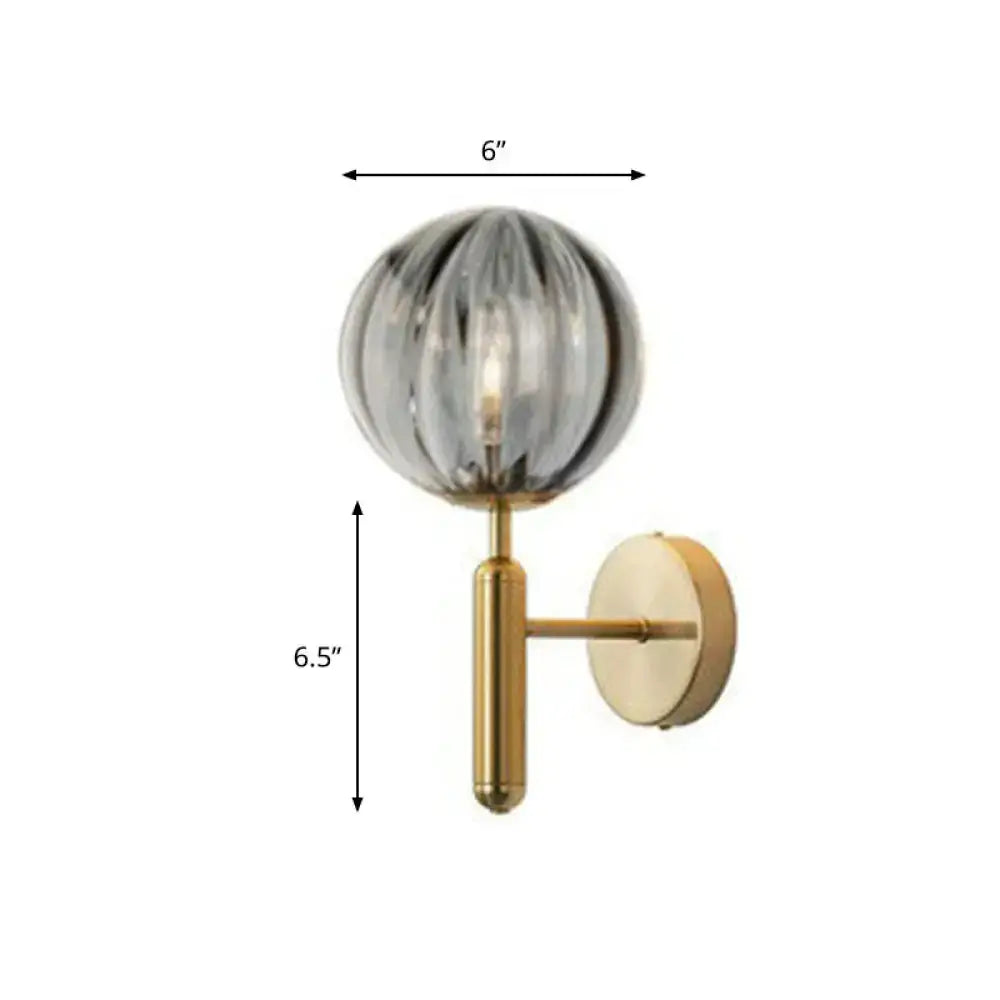 Postmodern black gold wall sconce – bedroom glass globe light 110v-120v
