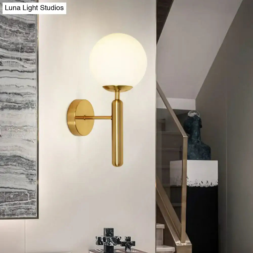 Postmodern black gold wall sconce – bedroom glass globe light 110v-120v