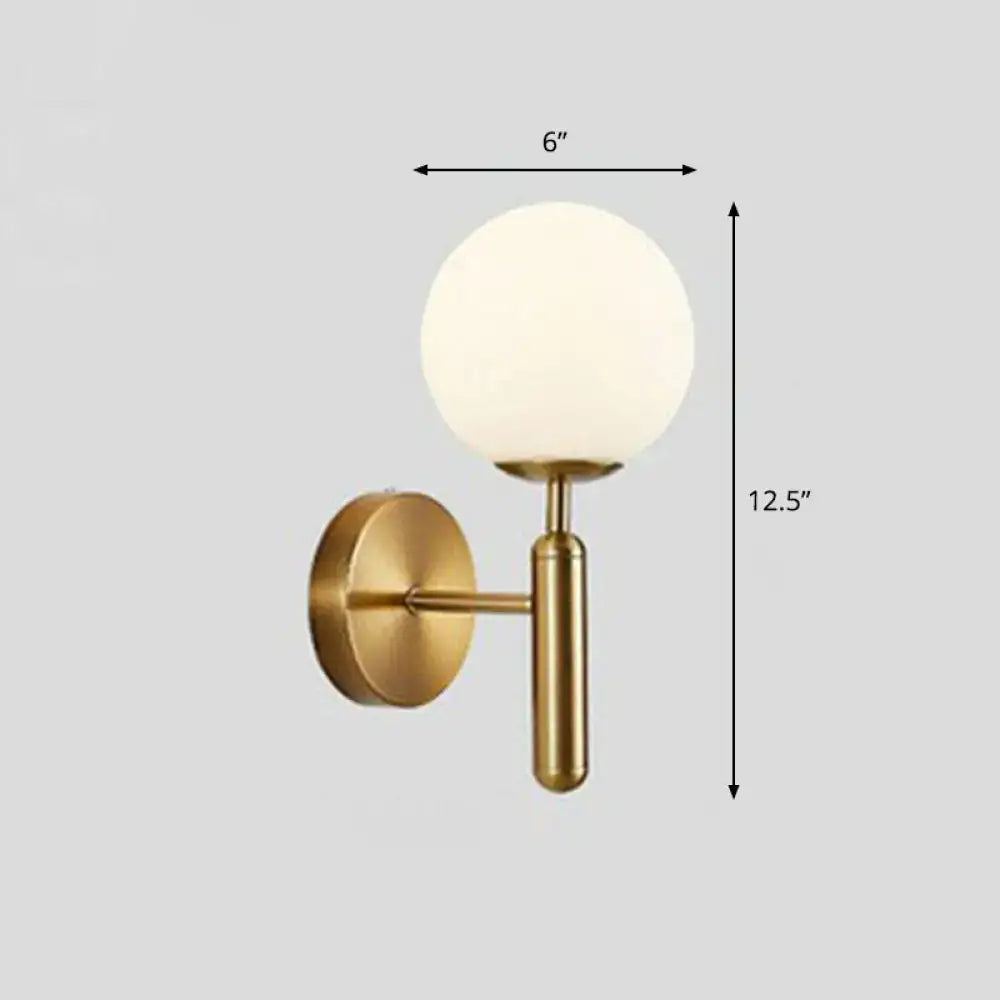 Postmodern black gold wall sconce – bedroom glass globe light 110v-120v