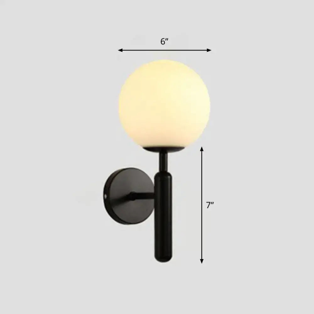 Postmodern black gold wall sconce – bedroom glass globe light 110v-120v