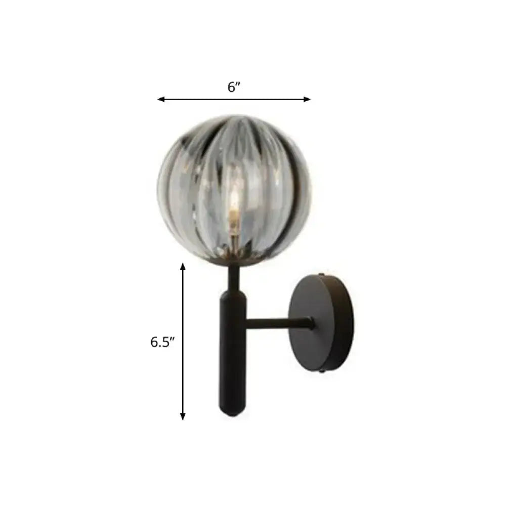 Postmodern black gold wall sconce – bedroom glass globe light 110v-120v