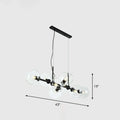 Postmodern black metal 8 head clear smoke glass chandelier dining room
