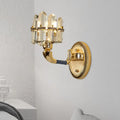 Postmodern blue & gold crystal wall mount lamp bedroom sconce