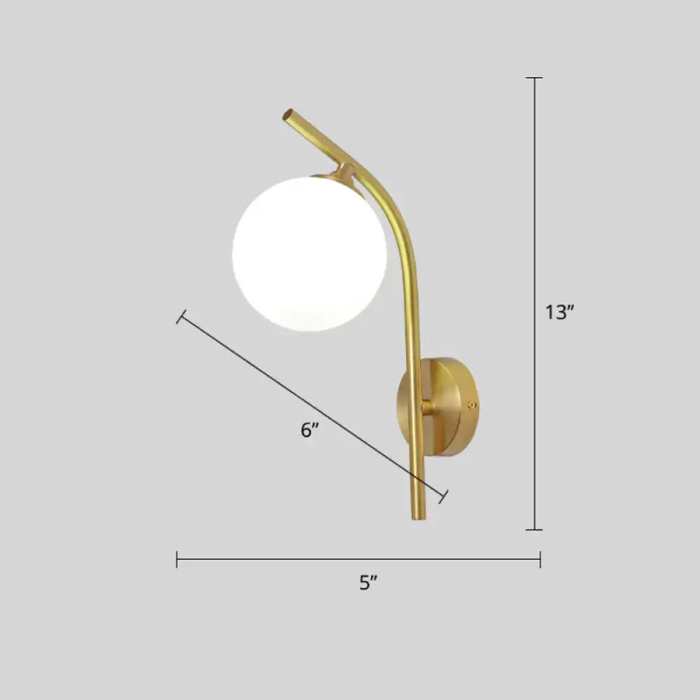 Postmodern brass white glass geometric wall sconce living room