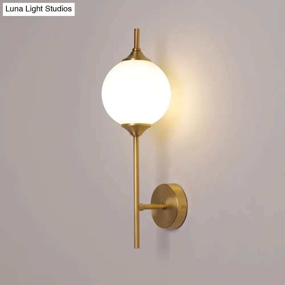 Postmodern brass white glass geometric wall sconce living room