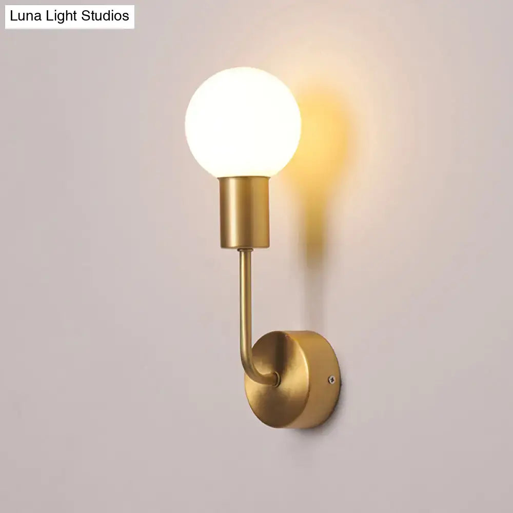 Postmodern brass white glass geometric wall sconce living room