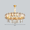 DecorBites™ Postmodern Crystal Chandelier for Living Room with Clear Loop Shade