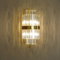 Postmodern gold and crystal wall sconce corridor direct wired electric