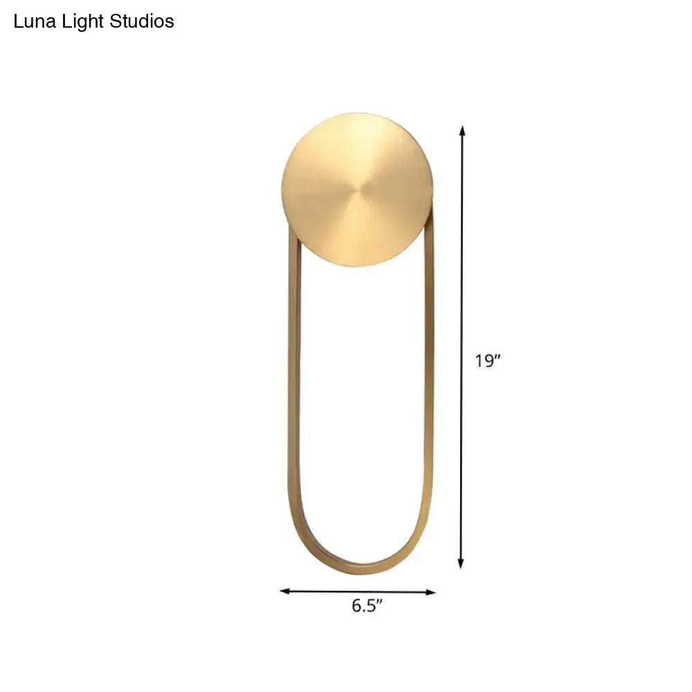 Postmodern gold arc direct wired wall lamp bedroom led light