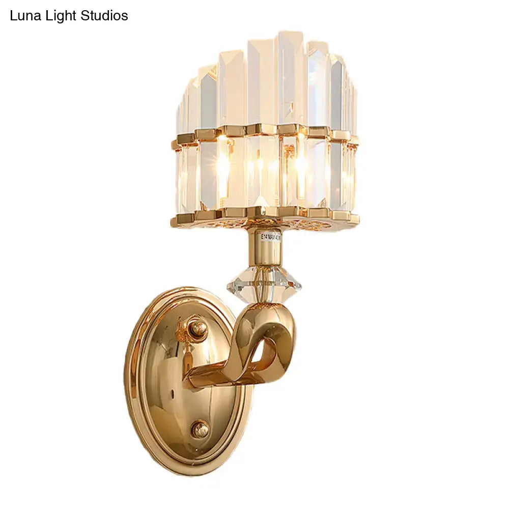 Postmodern gold crystal rod wall light bedroom sconce 110v 220v