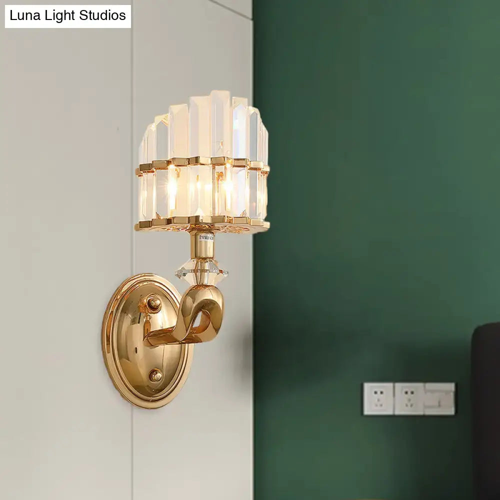 Postmodern gold crystal rod wall light bedroom sconce 110v 220v