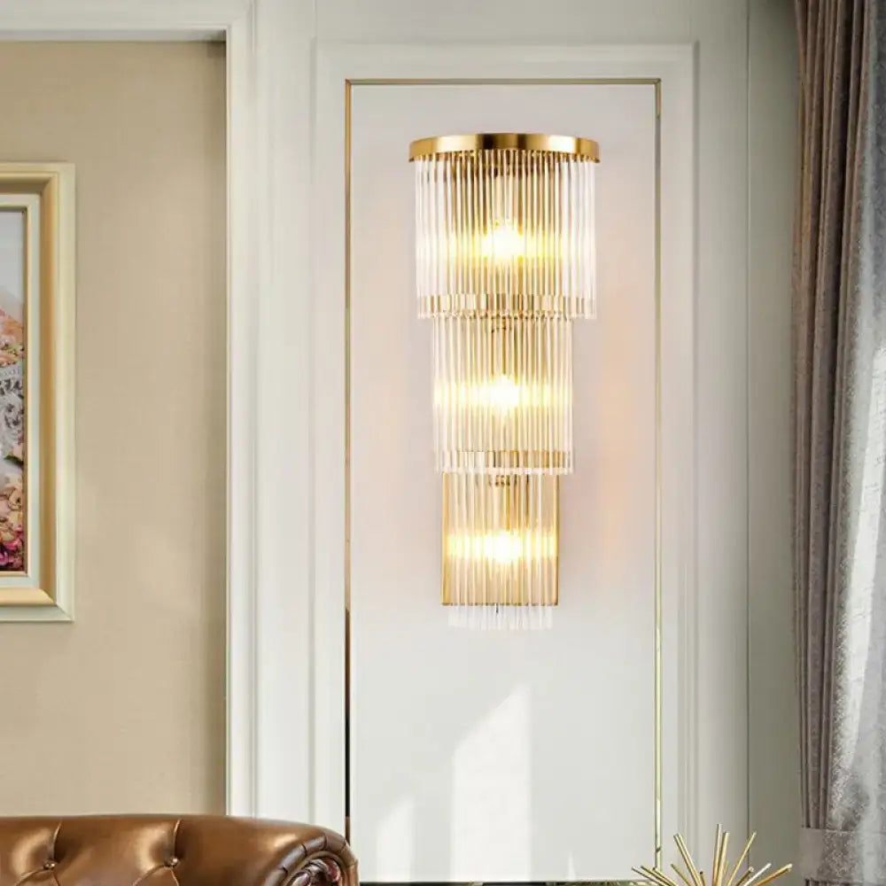 Postmodern gold crystal triangle wall light bedroom living space