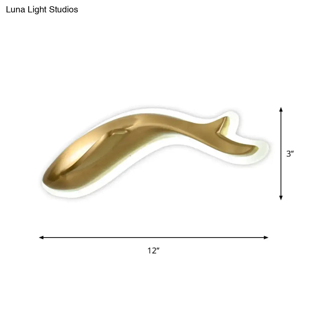 Postmodern gold dolphin led wall lighting fixture bedroom sconce