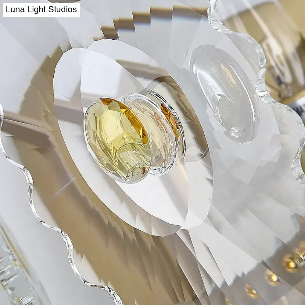 Postmodern green gold gem crystal wall sconce bedroom light