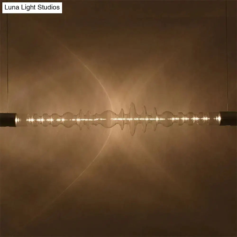 Postmodern lights luxury restaurant led spiral glass chandelier