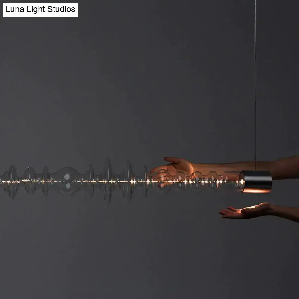 Postmodern lights luxury restaurant led spiral glass chandelier