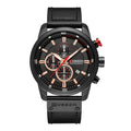 Men's Waterproof Elegant Sport Watch With Chronometers Day View, Leather  Belts And Hardlex Scratch Resistant Glass Perfect Gift For Him