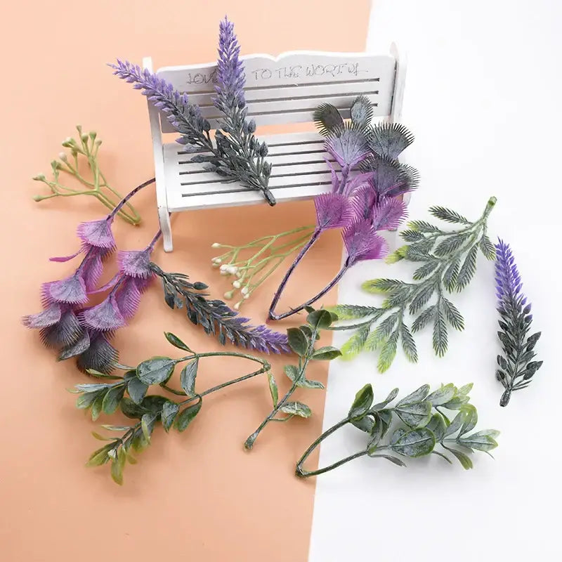 DecorBites™ 10Pcs Plastic Grass Artificial Plants for Home Decor and DIY Gifts Box Decorations