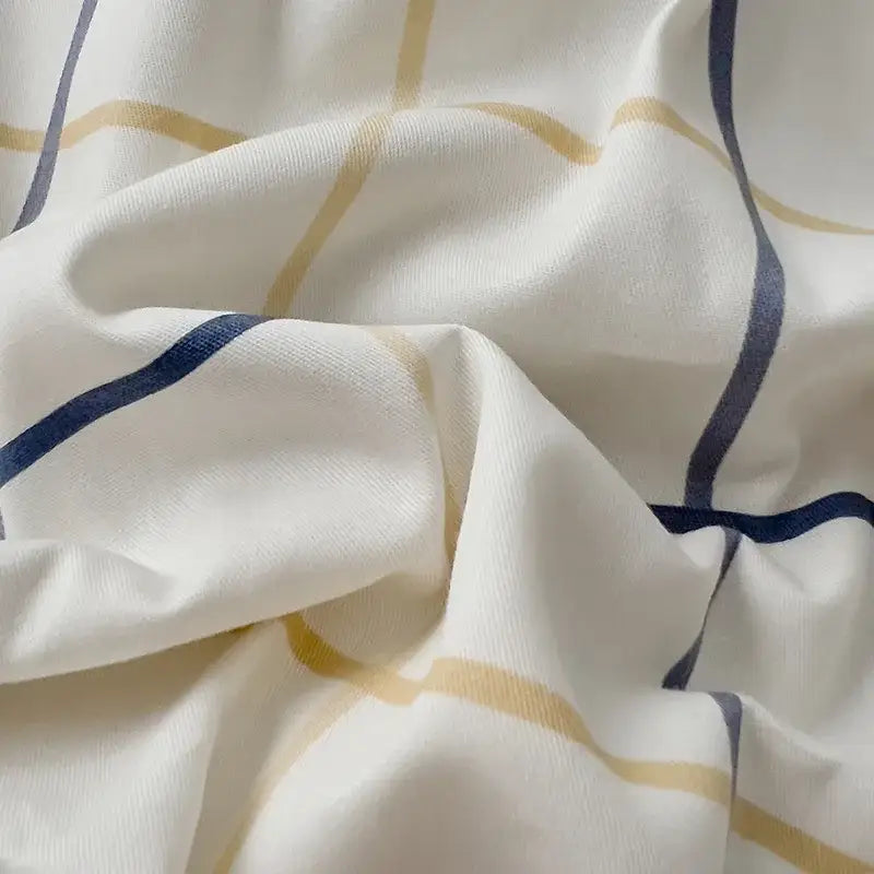 Quilted cream & black geometric printed bed set bedroom bedding
