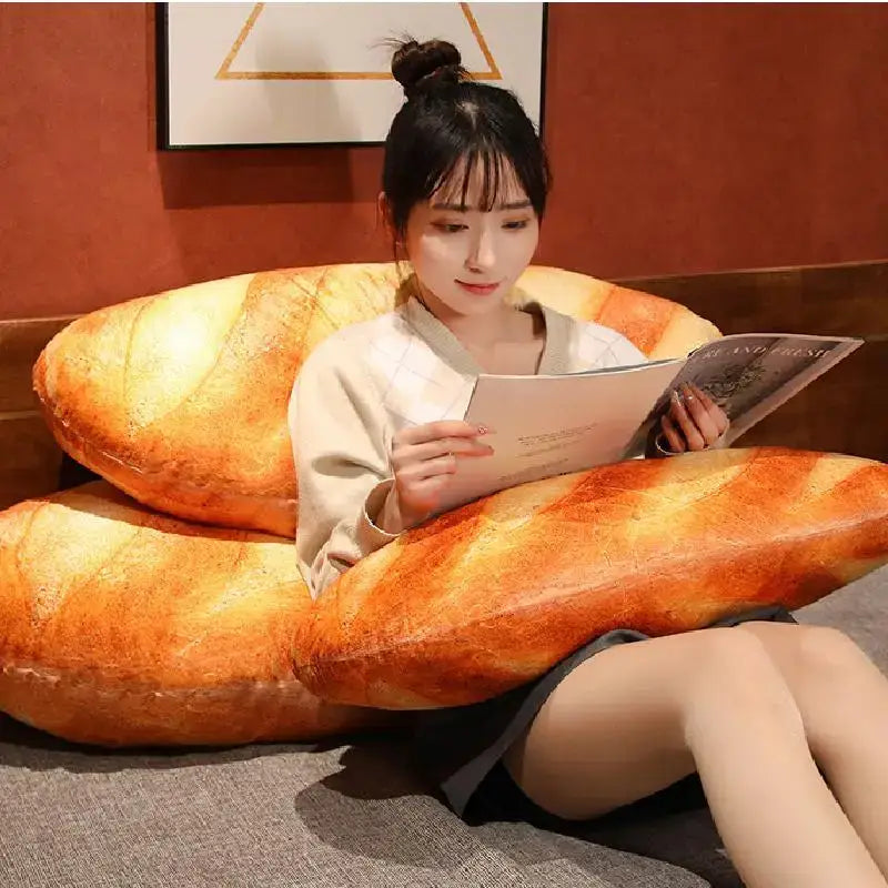 Realistic golden brown baguette comfort pillow bedroom waist support