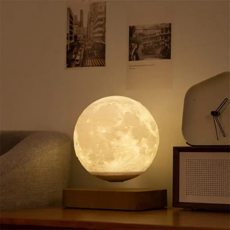 Realistic levitating moon lamp bedroom night light