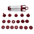 Red and clear cookie cream cake press kitchen decorating kit