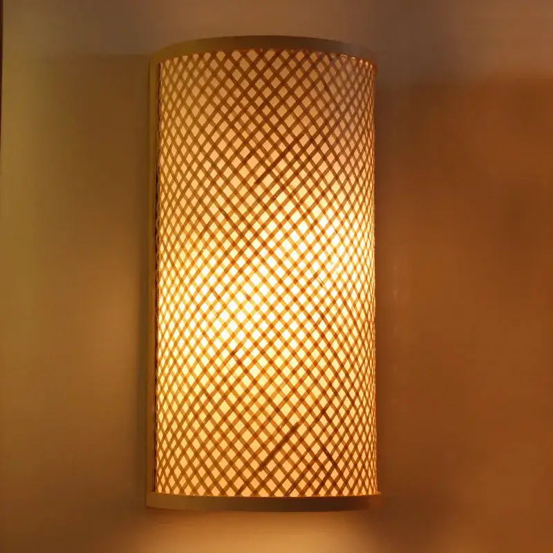 DecorBites™ Bamboo Wall Lights: Retro Hand-woven Luminaire for Bedroom, Corridor, Hotel, Restaurant Decor