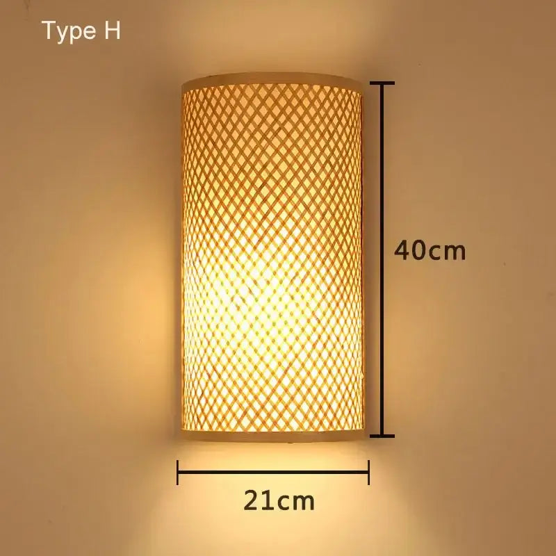 DecorBites™ Bamboo Wall Lights: Retro Hand-woven Luminaire for Bedroom, Corridor, Hotel, Restaurant Decor