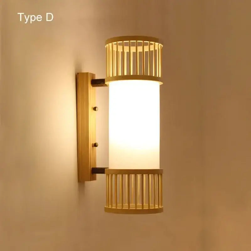DecorBites™ Bamboo Wall Lights: Retro Hand-woven Luminaire for Bedroom, Corridor, Hotel, Restaurant Decor